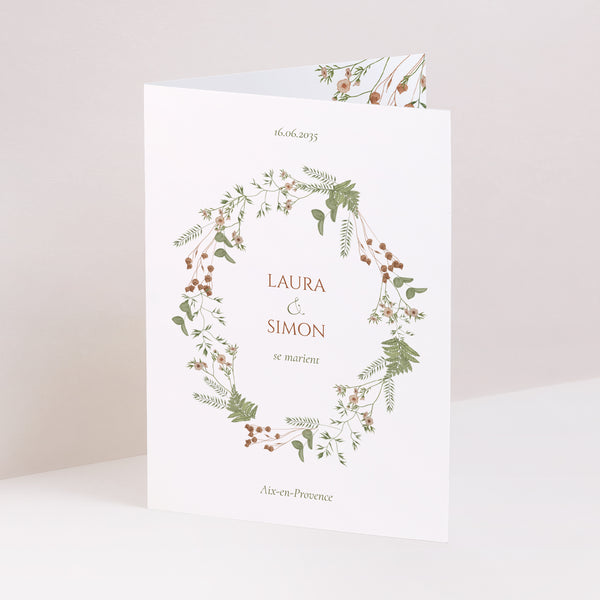 Faire-part Mariage Portrait double volet Couleurs d’Automne photo