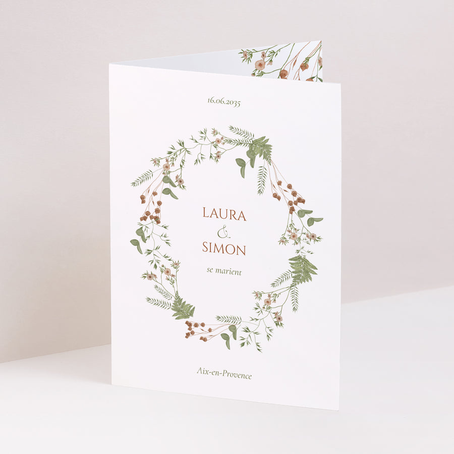 Faire-part Mariage Portrait double volet Couleurs d’Automne photo