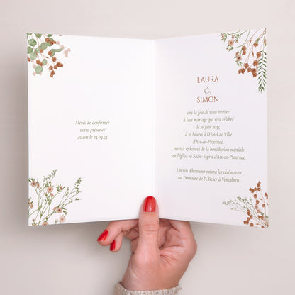 Faire-part Mariage Portrait double volet Couleurs d’Automne photo N° 2