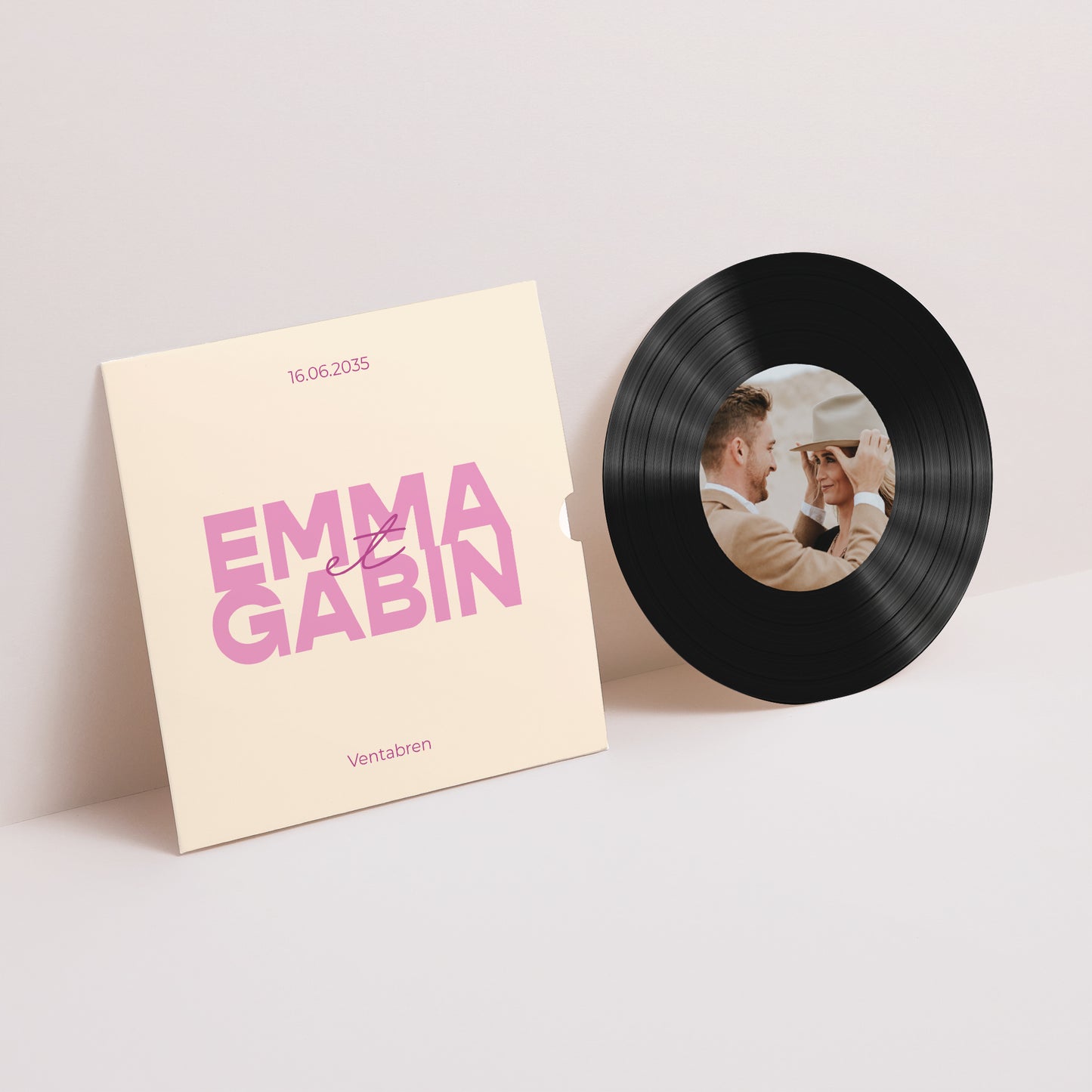 Faire-part Mariage Pochette disque Color Mood photo N° 1