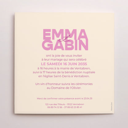 Faire-part Mariage Pochette disque Color Mood photo N° 3