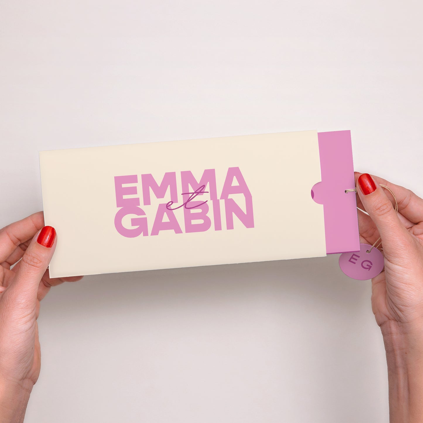 Faire-part Mariage Pochette 2 cartes, étiquette Color Mood photo N° 2