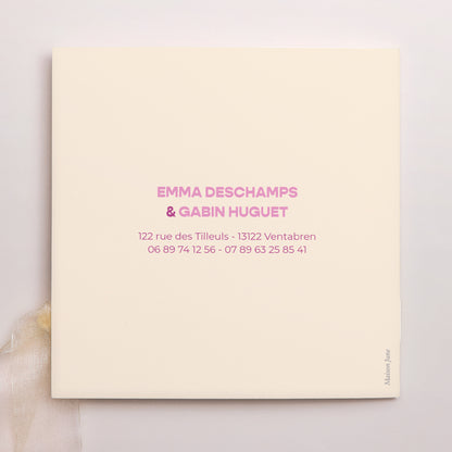 Faire-part Mariage Pochette carrée, 3 cartes, étiquette Color Mood photo N° 4