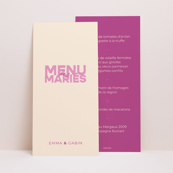Menu Mariage Panoramique portrait Color Mood photo