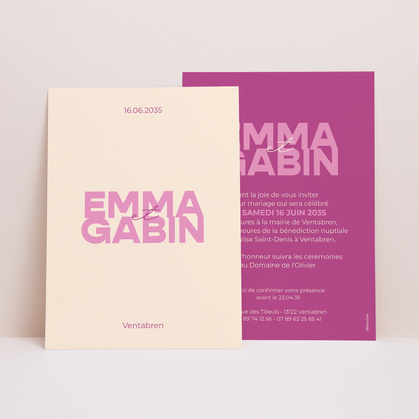 Faire-part Mariage Portrait Color Mood photo N° 1