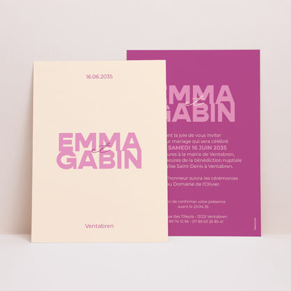 Faire-part Mariage Portrait Color Mood photo N° 1