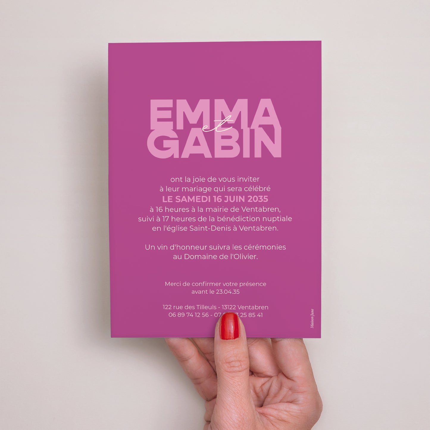 Faire-part Mariage Portrait Color Mood photo N° 3