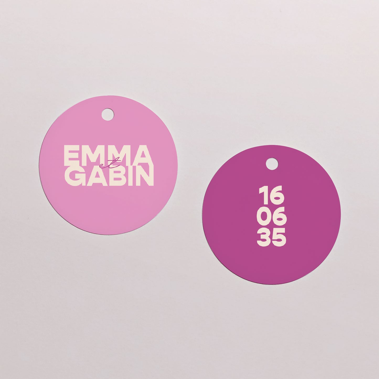 Boîte à dragées Mariage boule avec étiquette ronde Color Mood photo N° 3