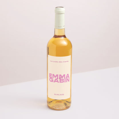 Etiquette bouteille Mariage Portrait Color Mood photo N° 1