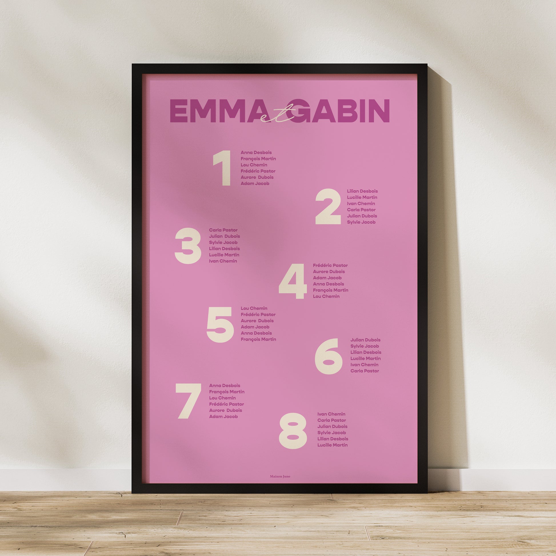 Plan de table Mariage Portrait 60 x 90 cm Color Mood photo N° 1