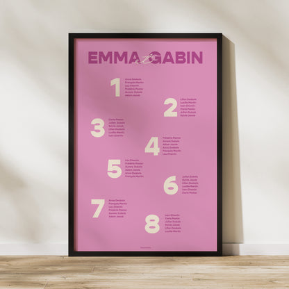 Plan de table Mariage Portrait 60 x 90 cm Color Mood photo N° 1