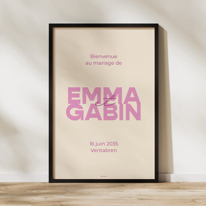 Panneau bienvenue Mariage Portrait 60 x 90 cm Color Mood photo N° 1