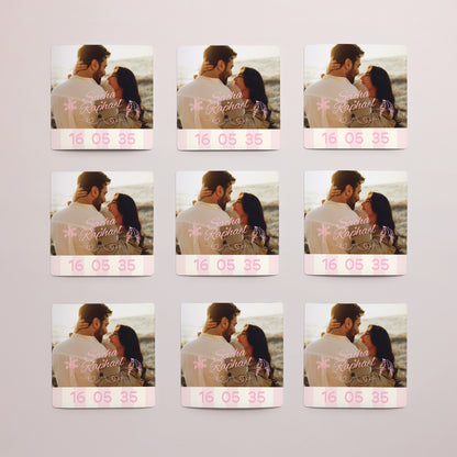 Save the date Mariage Lot de 9, magnétique Lovebirds photo N° 3