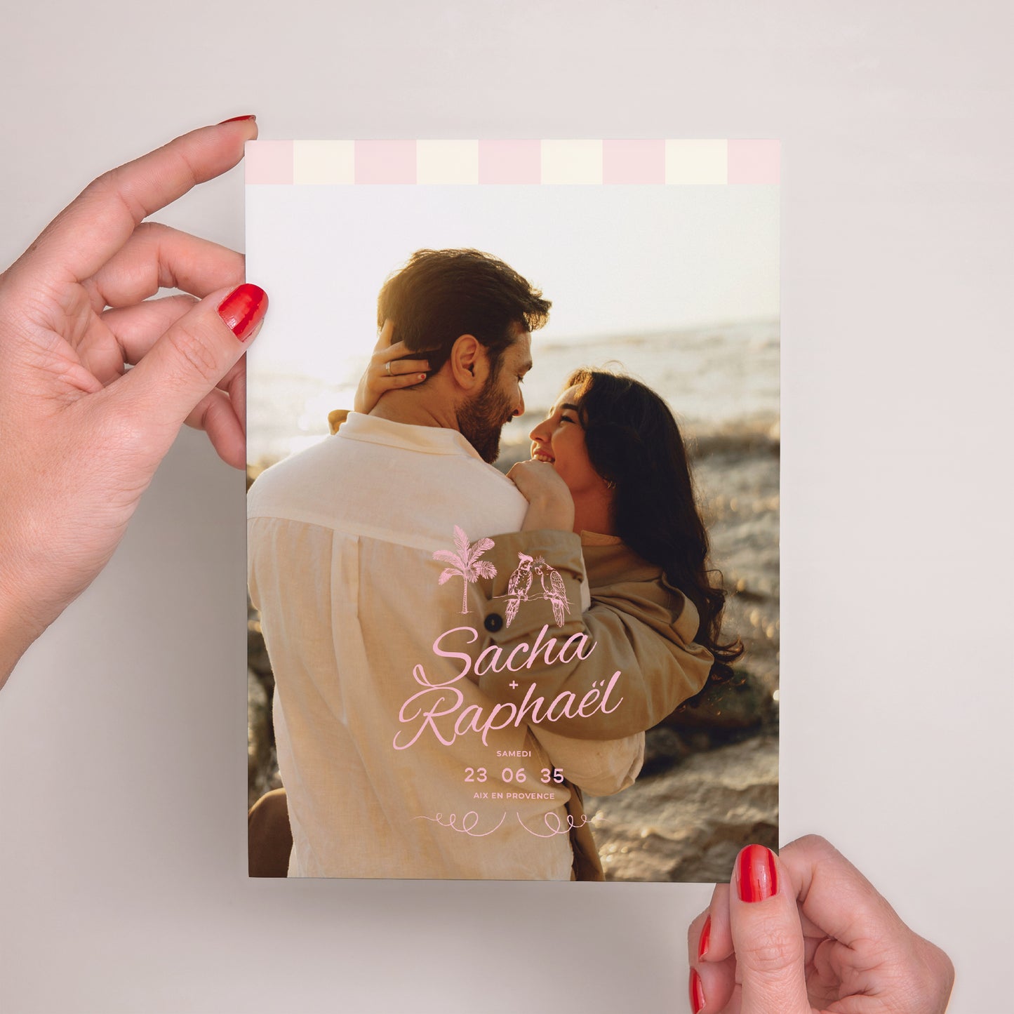 Faire-part Mariage Grand format rectangle Lovebirds photo N° 2