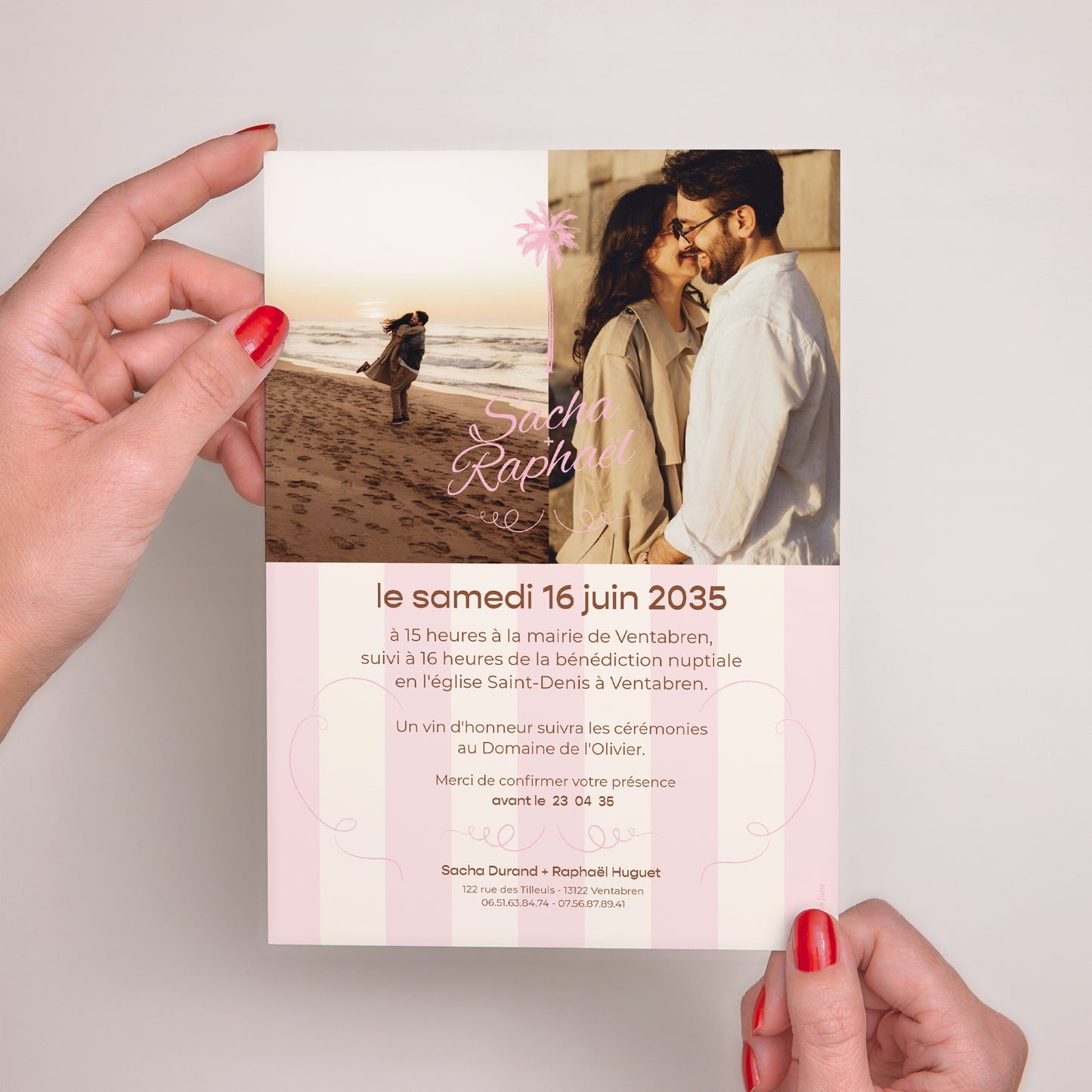Faire-part Mariage Grand format rectangle Lovebirds photo N° 3