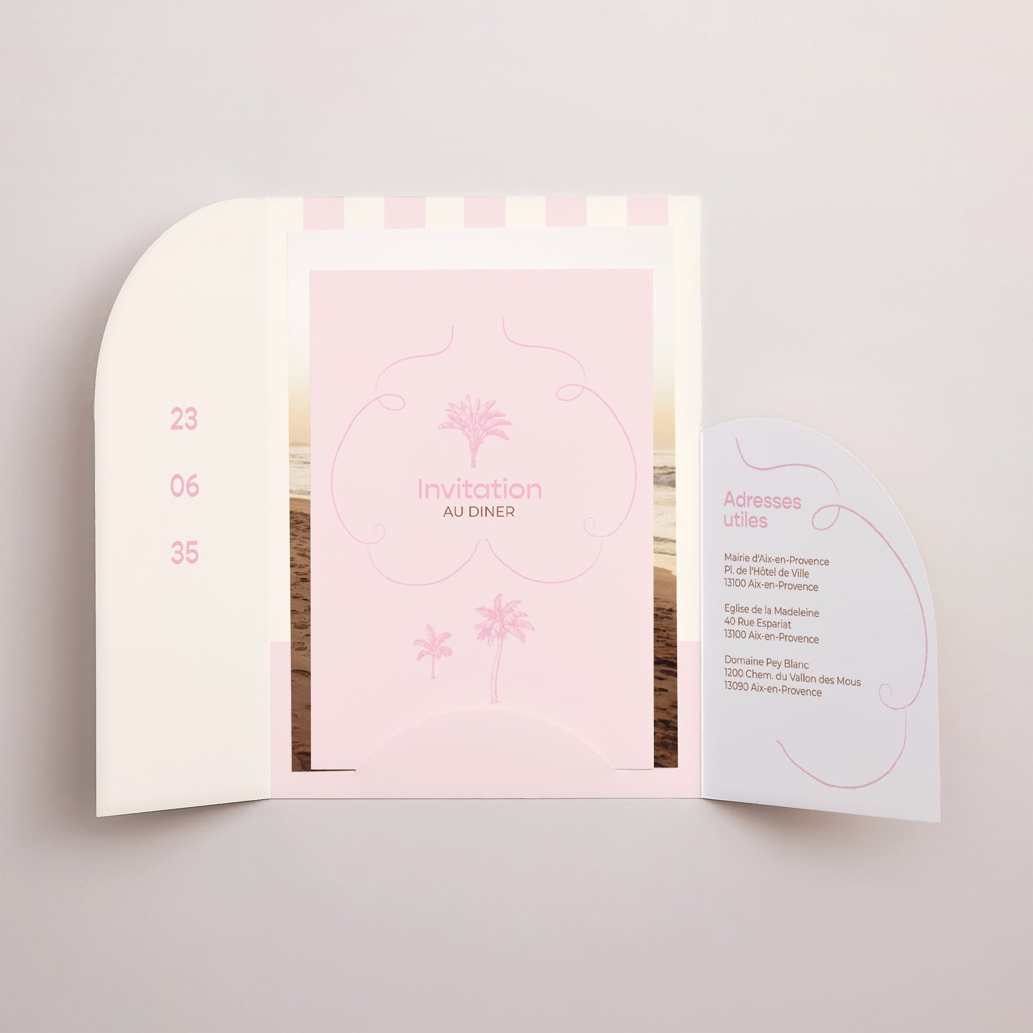 Faire-part Mariage Pochette 2 cartes Lovebirds photo N° 3