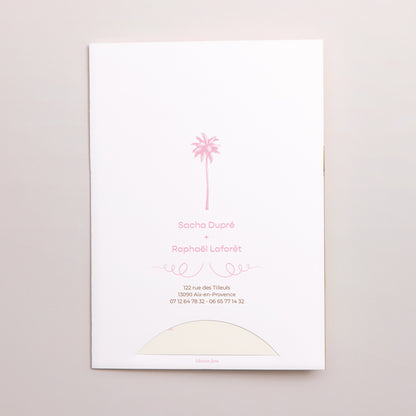 Faire-part Mariage Pochette 2 cartes Lovebirds photo N° 5