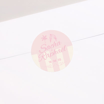 Sticker Mariage Rond Lovebirds photo N° 1