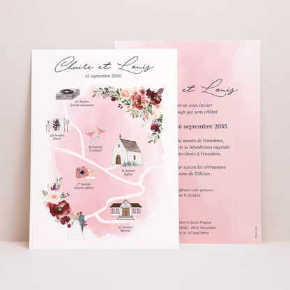 Faire-part Mariage Grand format rectangle La Route du Bonheur photo N° 1