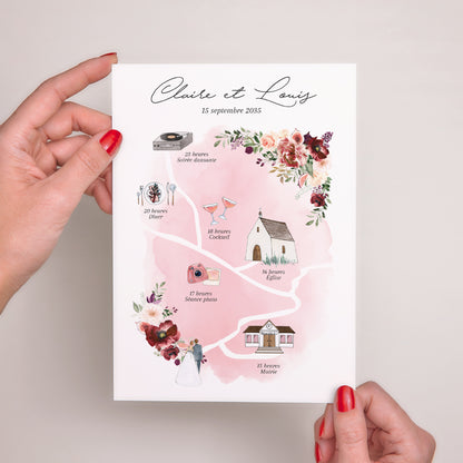 Faire-part Mariage Grand format rectangle La Route du Bonheur photo N° 2