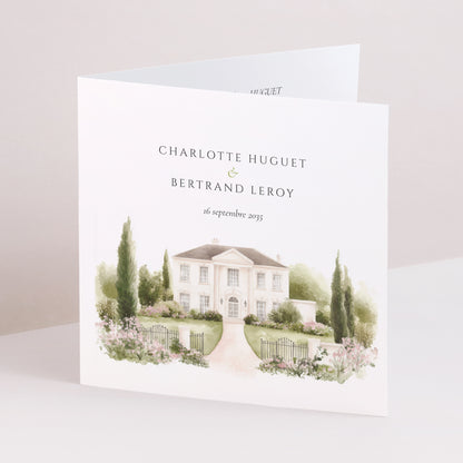Faire-part Mariage Carré double volet L’Écrin du Domaine photo N° 1