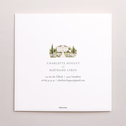 Faire-part Mariage Carré double volet L’Écrin du Domaine photo N° 3