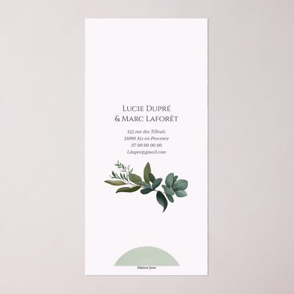 Faire-part Mariage Pochette, 2 cartes, étiquette ronde Lisière d’Amour photo N° 4