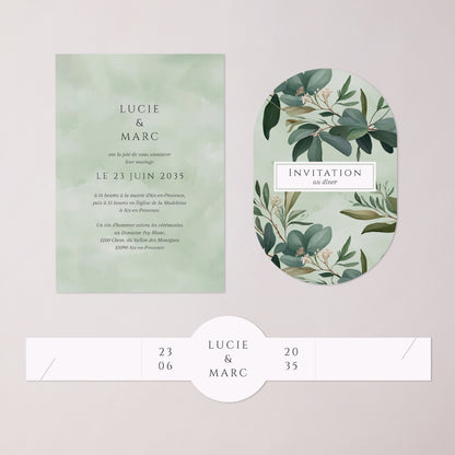 Faire-part Mariage bandeau, 2 cartes Lisière d’Amour photo N° 3