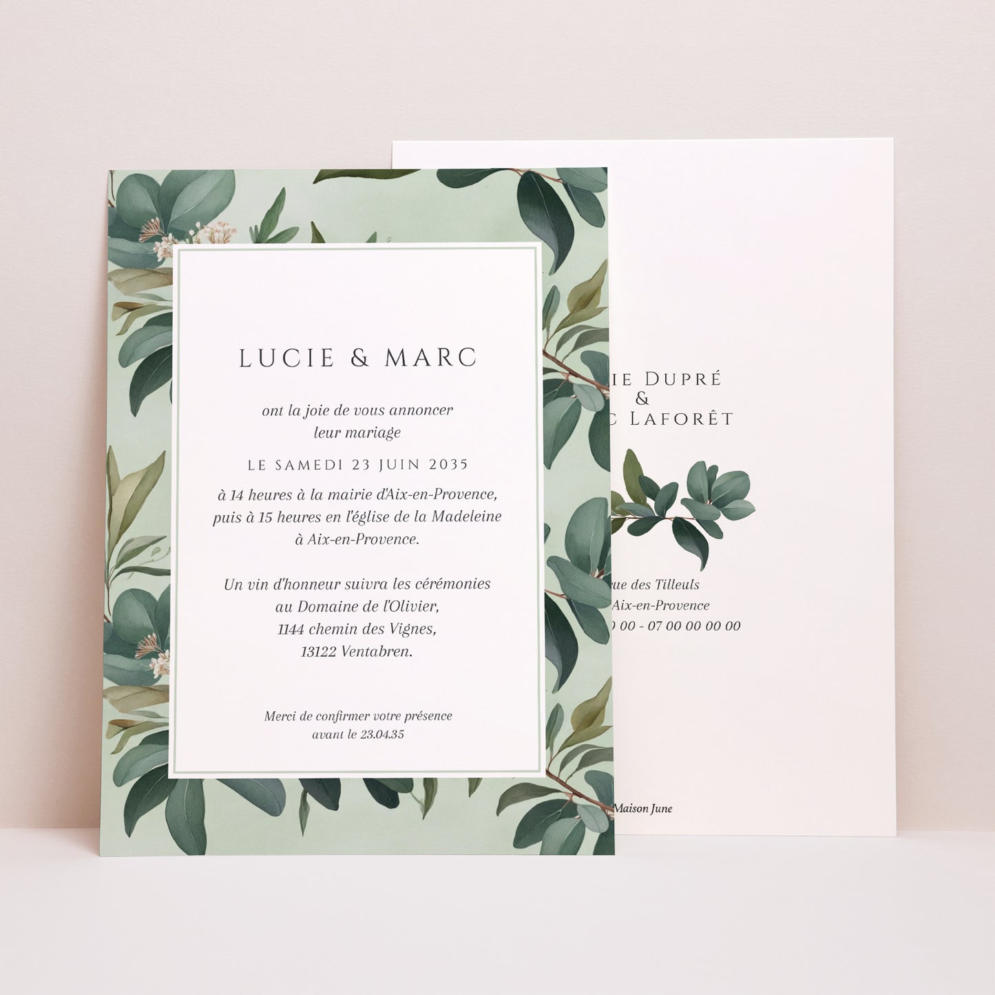 Faire-part Mariage Grand format rectangle Lisière d’Amour photo N° 1