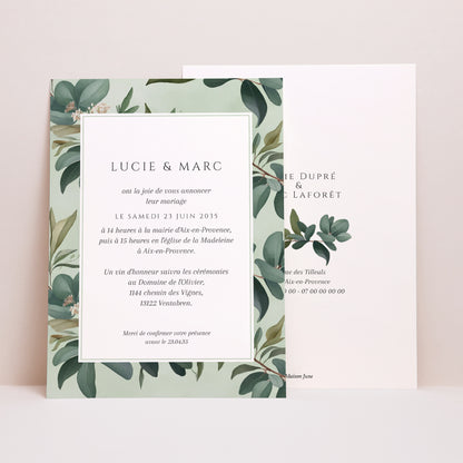 Faire-part Mariage Grand format rectangle Lisière d’Amour photo N° 1