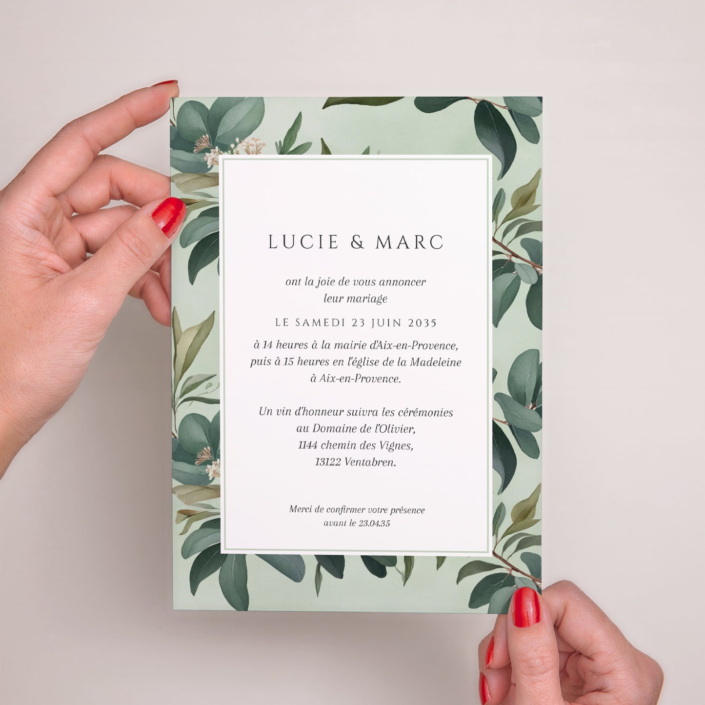 Faire-part Mariage Grand format rectangle Lisière d’Amour photo N° 2