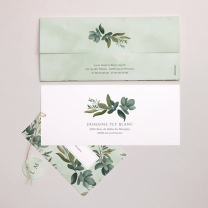 Faire-part Mariage Pochette 2 cartes, étiquette Lisière d’Amour photo N° 4