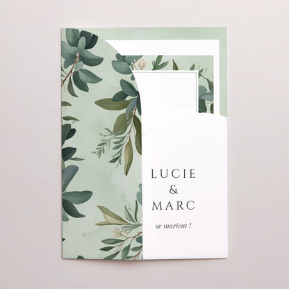 Faire-part Mariage Pochette 2 cartes Lisière d’Amour photo N° 2