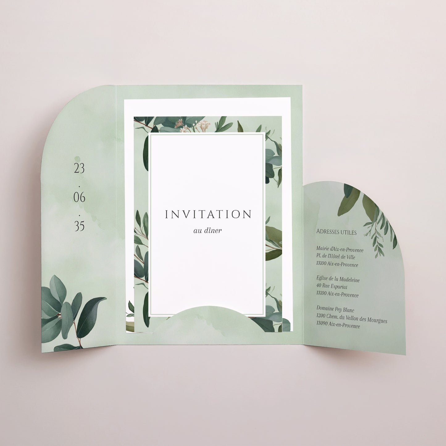 Faire-part Mariage Pochette 2 cartes Lisière d’Amour photo N° 3