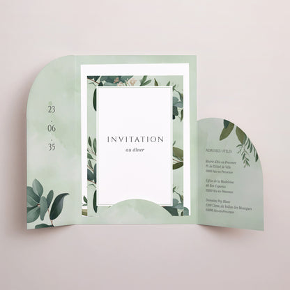 Faire-part Mariage Pochette 2 cartes Lisière d’Amour photo N° 3