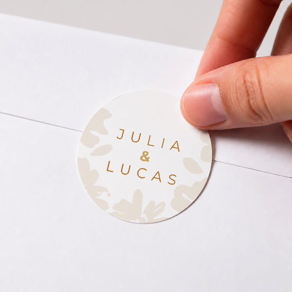Sticker Mariage Rond Flora Graphica photo