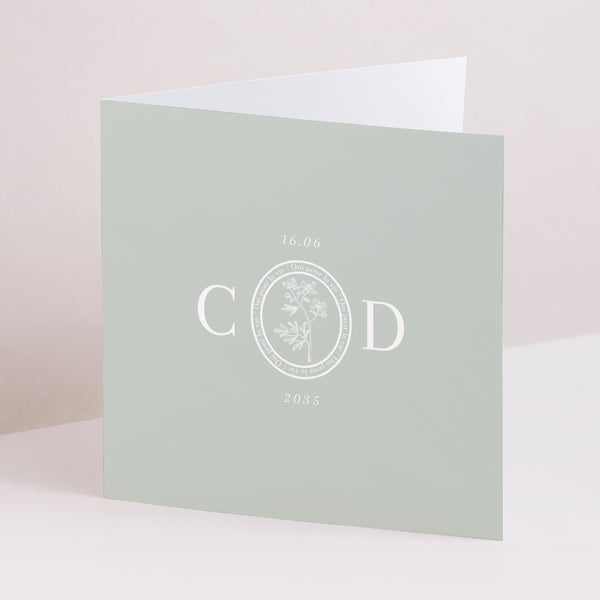 Faire-part Mariage Carré double volet Botanic Seal photo