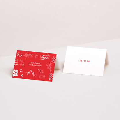 Marque-place Mariage 2 volets Les Mots Doux photo N° 1