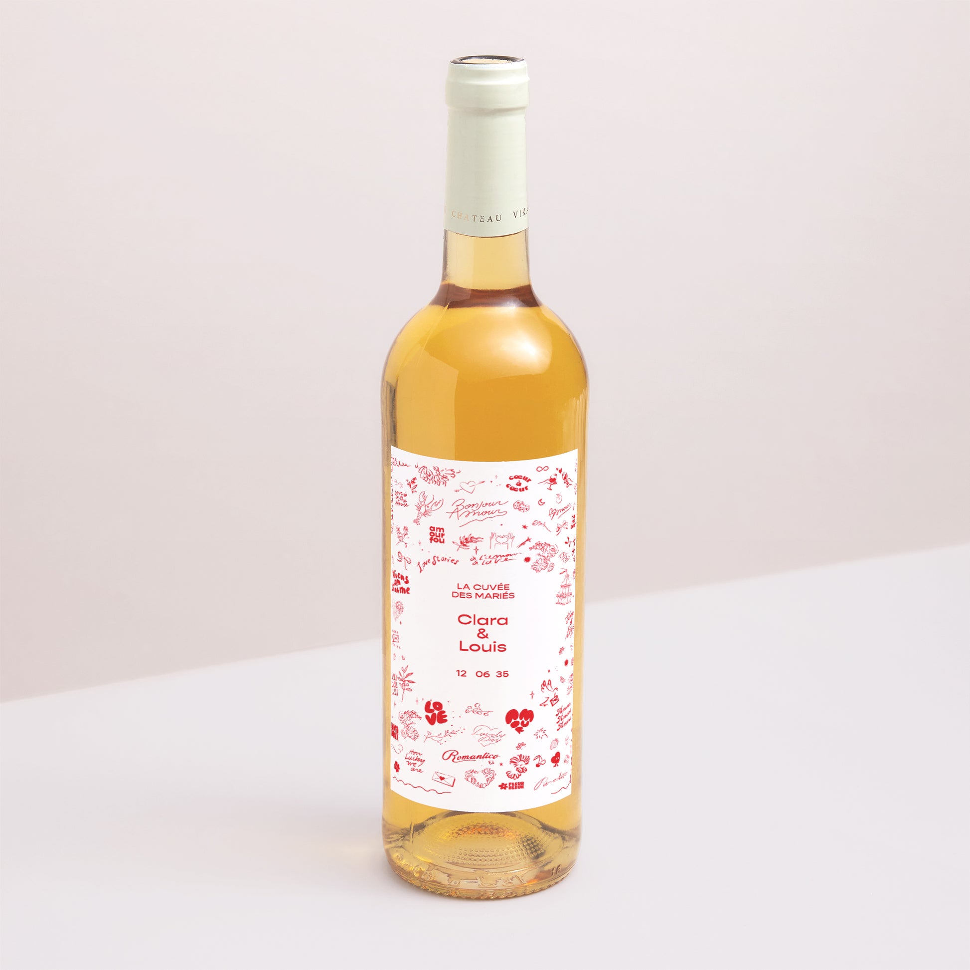 Etiquette bouteille Mariage Portrait Les Mots Doux photo N° 1