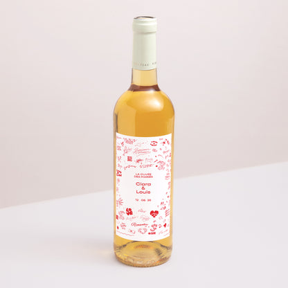 Etiquette bouteille Mariage Portrait Les Mots Doux photo N° 1