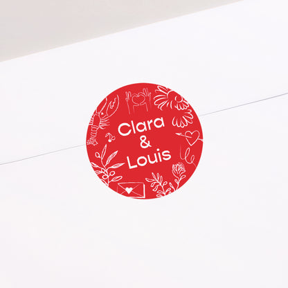 Sticker Mariage Rond Les Mots Doux photo N° 1