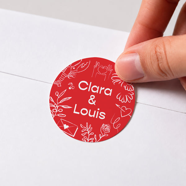 Sticker Mariage Rond Les Mots Doux photo