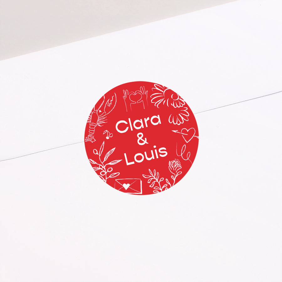 Sticker Mariage Rond Les Mots Doux photo