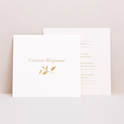 Carton réponse Mariage Carré Aurora Botanica photo N° 1