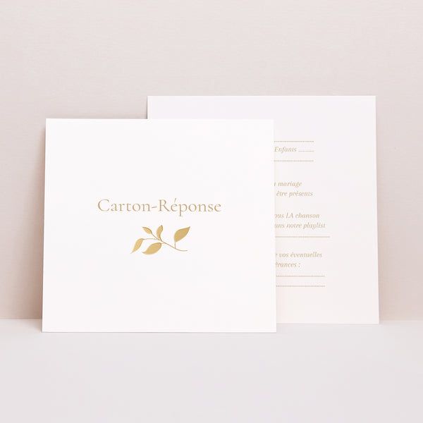 Carton réponse Mariage Carré Aurora Botanica photo