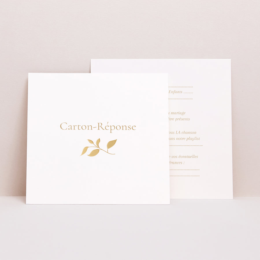 Carton réponse Mariage Carré Aurora Botanica photo