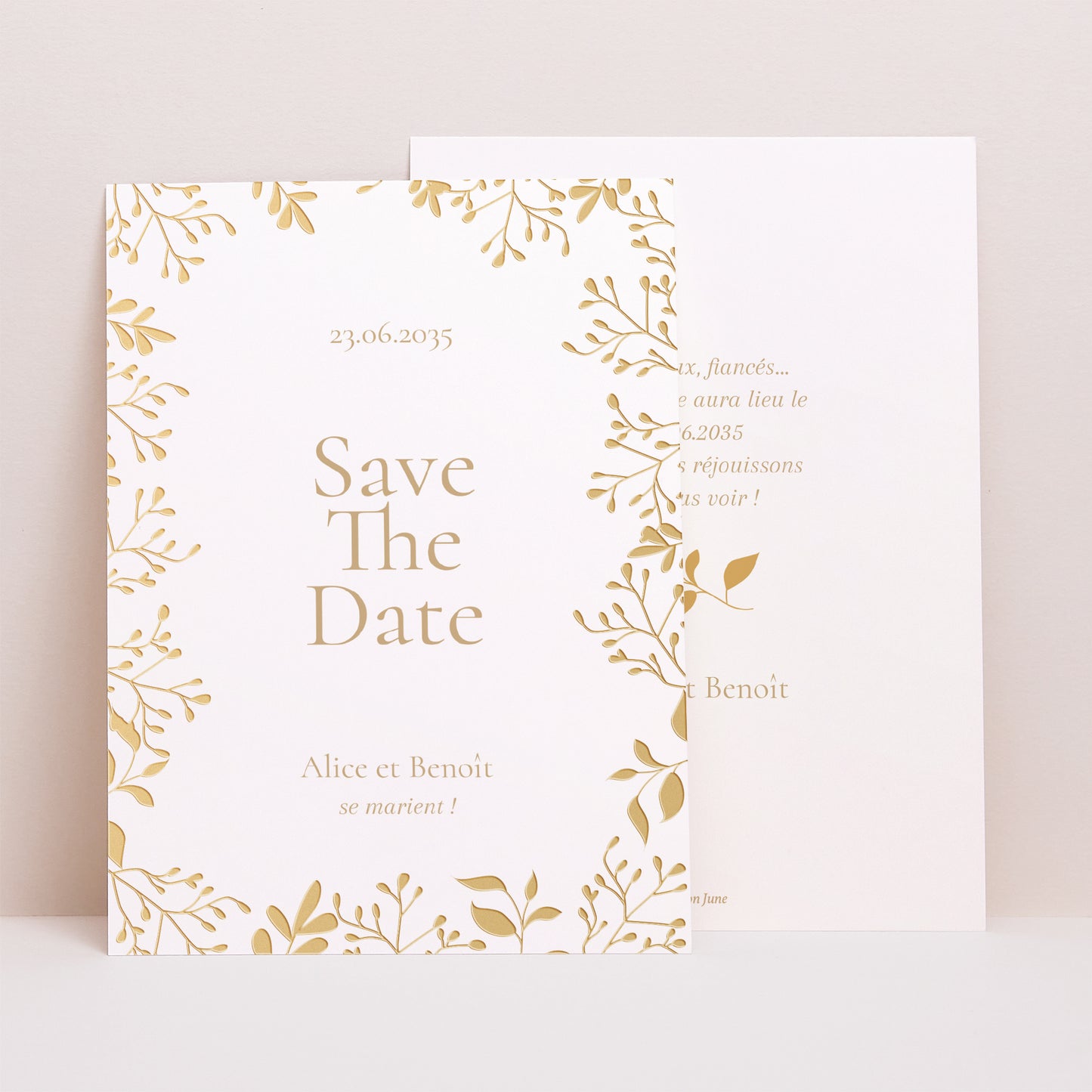 Save the date Mariage Portrait Aurora Botanica photo N° 1
