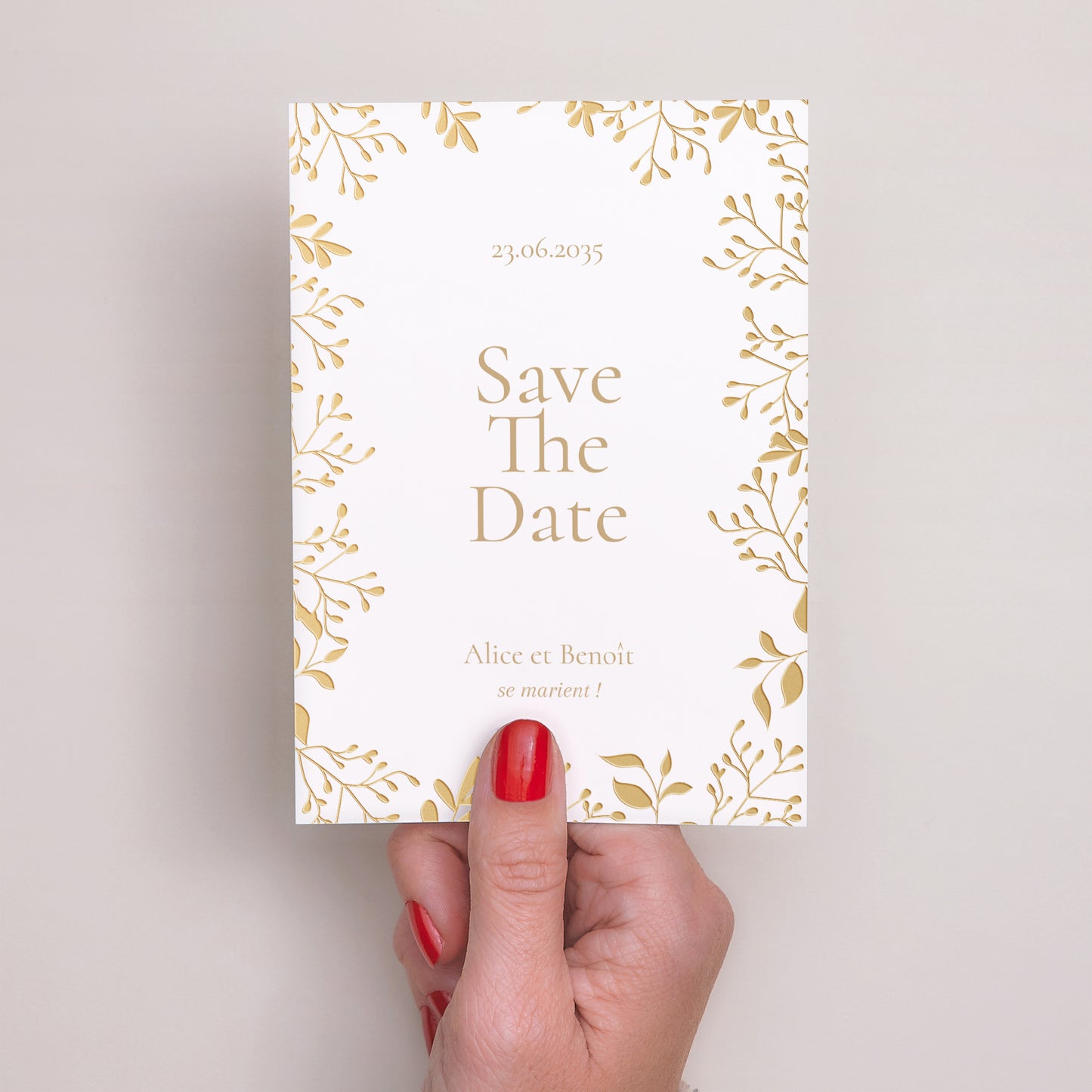 Save the date Mariage Portrait Aurora Botanica photo N° 2