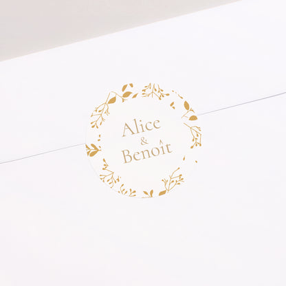 Sticker Mariage Rond Aurora Botanica photo N° 1