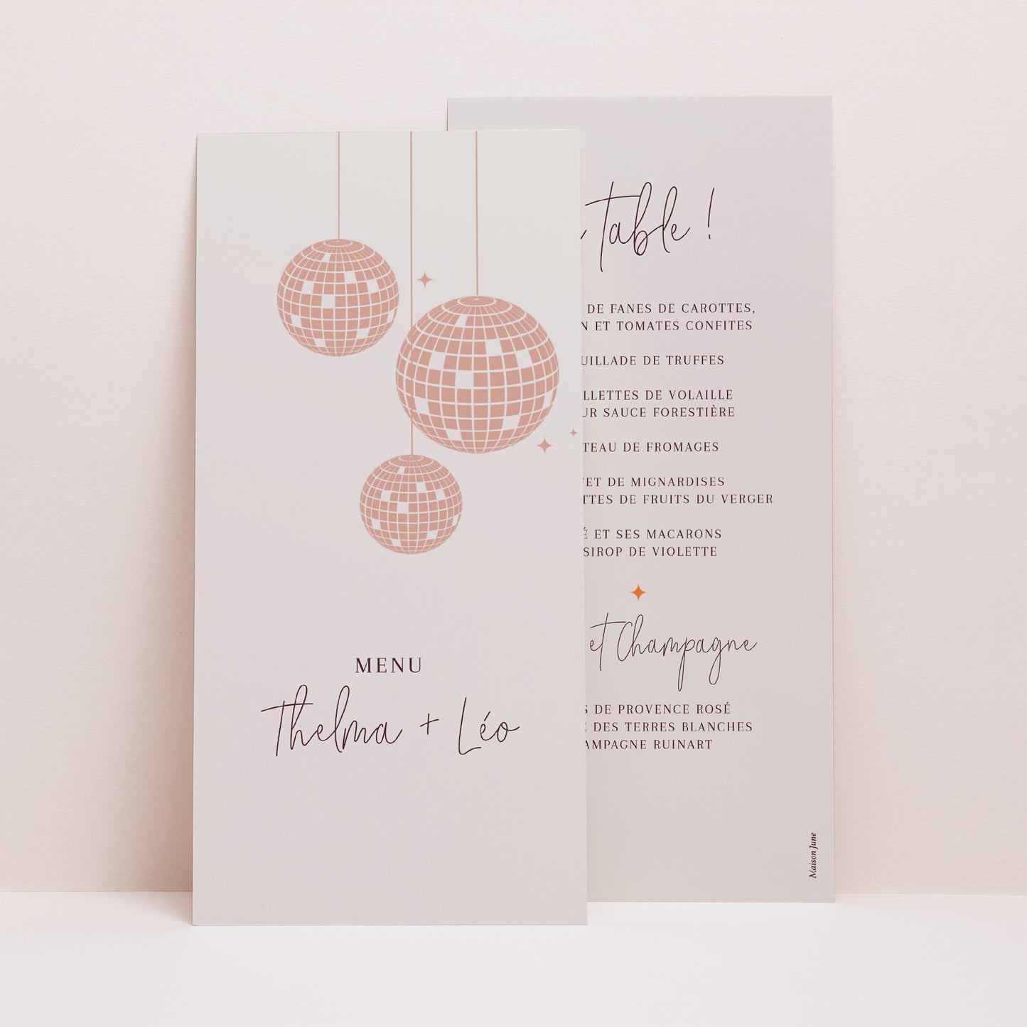 Menu Mariage Panoramique portrait Disco Ball photo N° 1